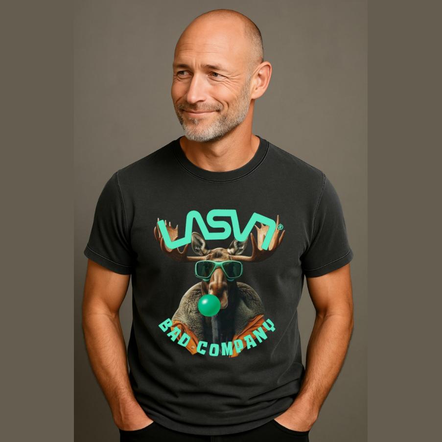 Camiseta de hombre LaSal Bad Alce Negro desgastado