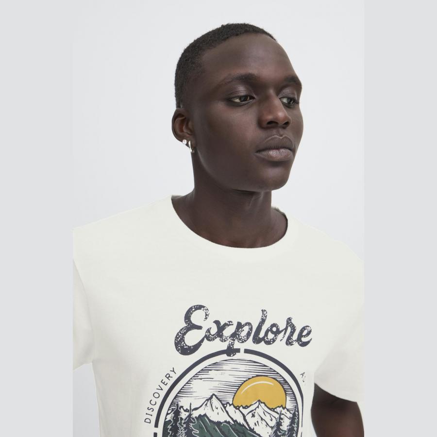 Camiseta Blend estampado montaña blanco - Imagen 3