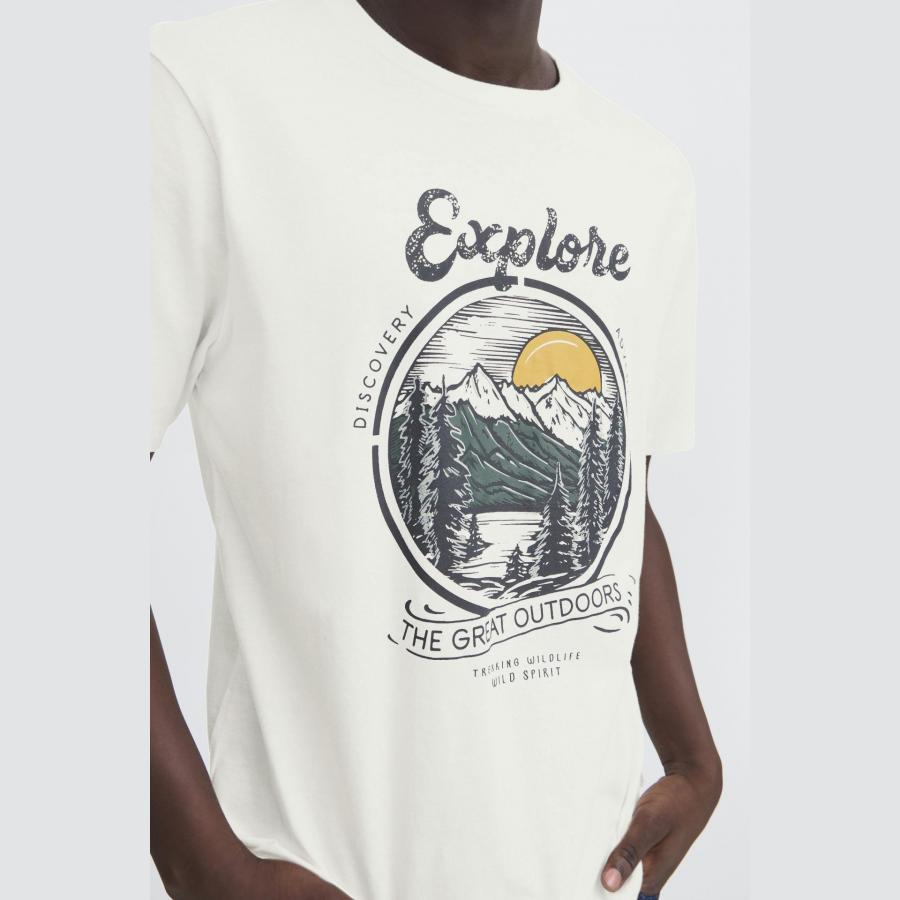 Camiseta Blend estampado montaña blanco - Imagen 2