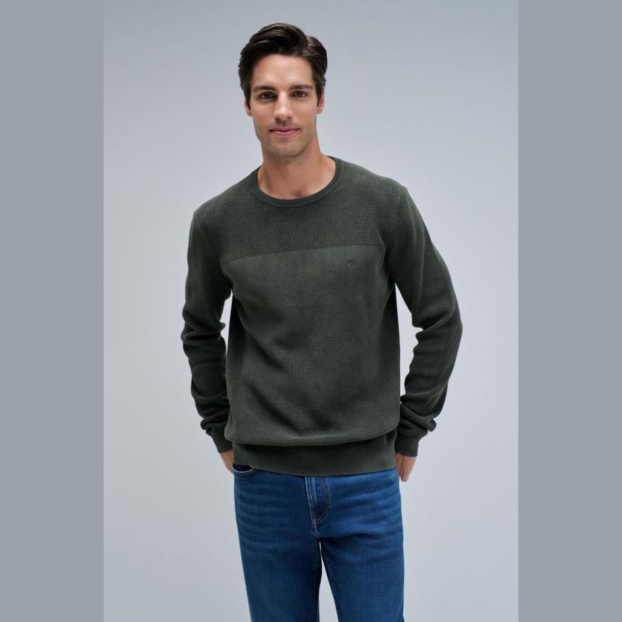 Jersey de punto Salsa con textura Kaki