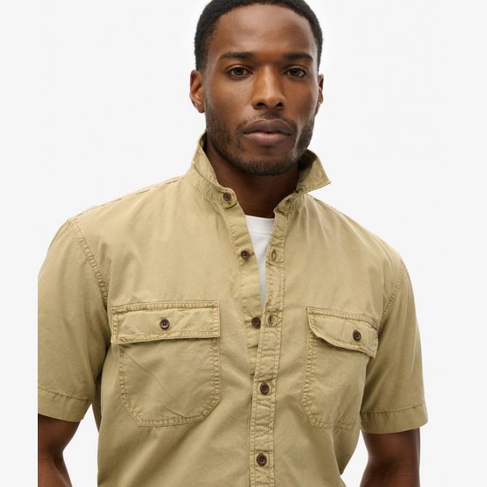 Camisa Superdry manga corta Military shirt Canyon Sand Brown - Imagen 3