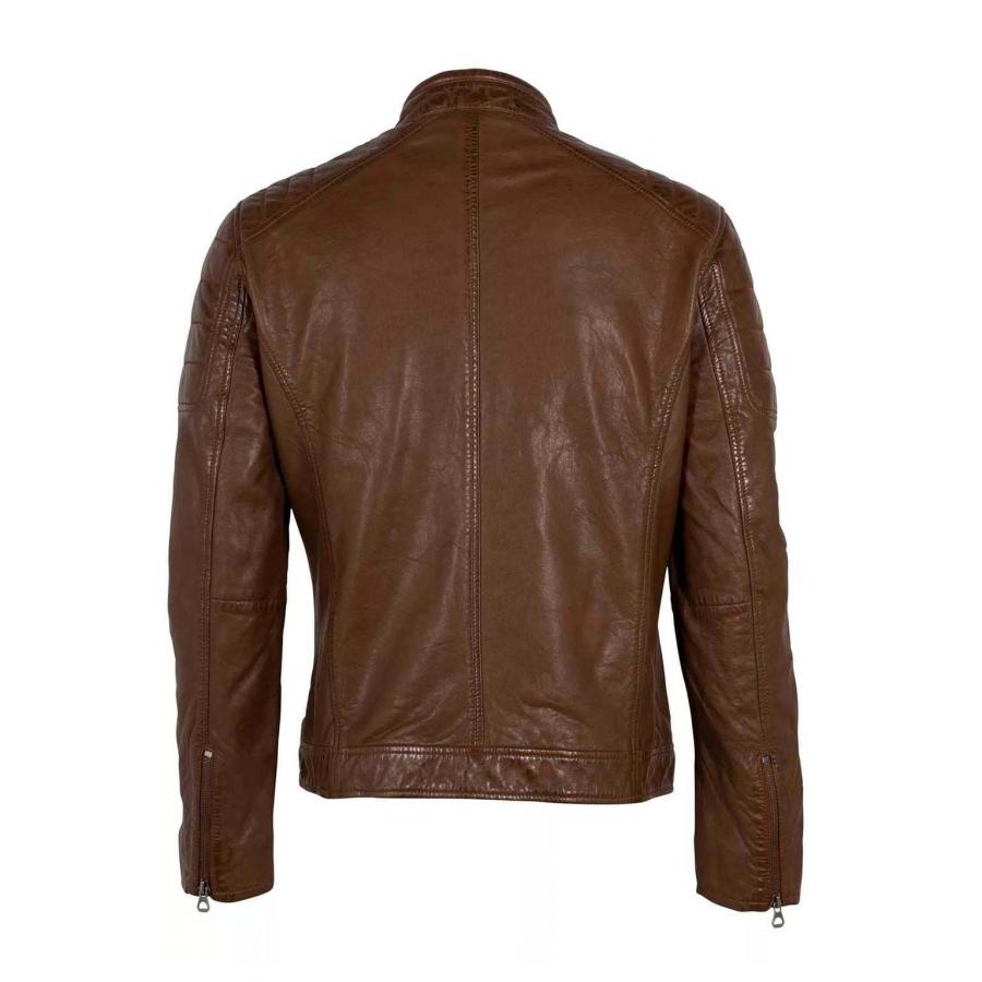 Cazadora Mauritius piel regular fit biker Col. Cognac - Imagen 2