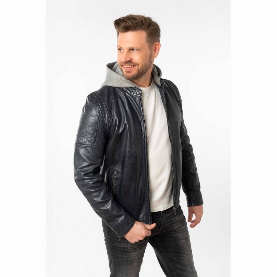 Cazadora Mauritius Biker con capucha Dark Blue