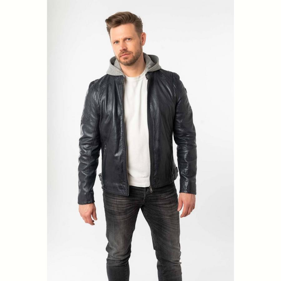 Cazadora Mauritius Biker con capucha Dark Blue - Imagen 2