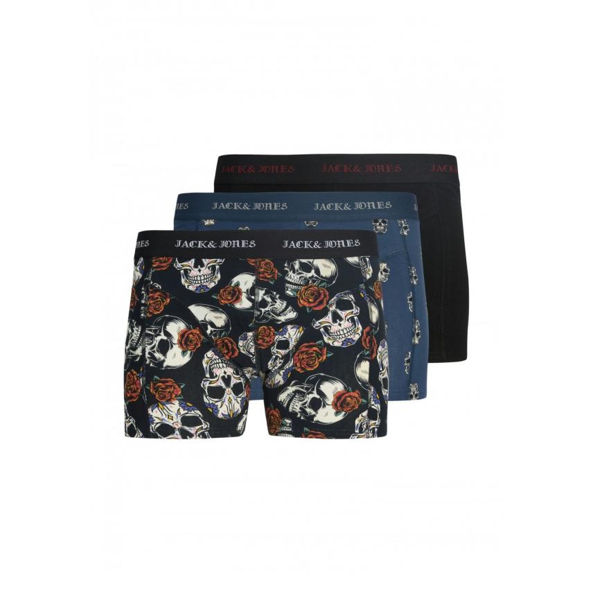 Pack 3 Bóxers estampados y unicolor titan/black Jack&Jones