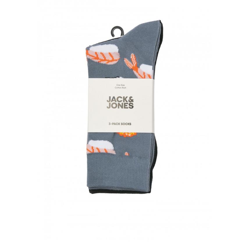 Pack 3 pares de calcetines estampados y unicolor blue/black Jack&Jones - Imagen 5