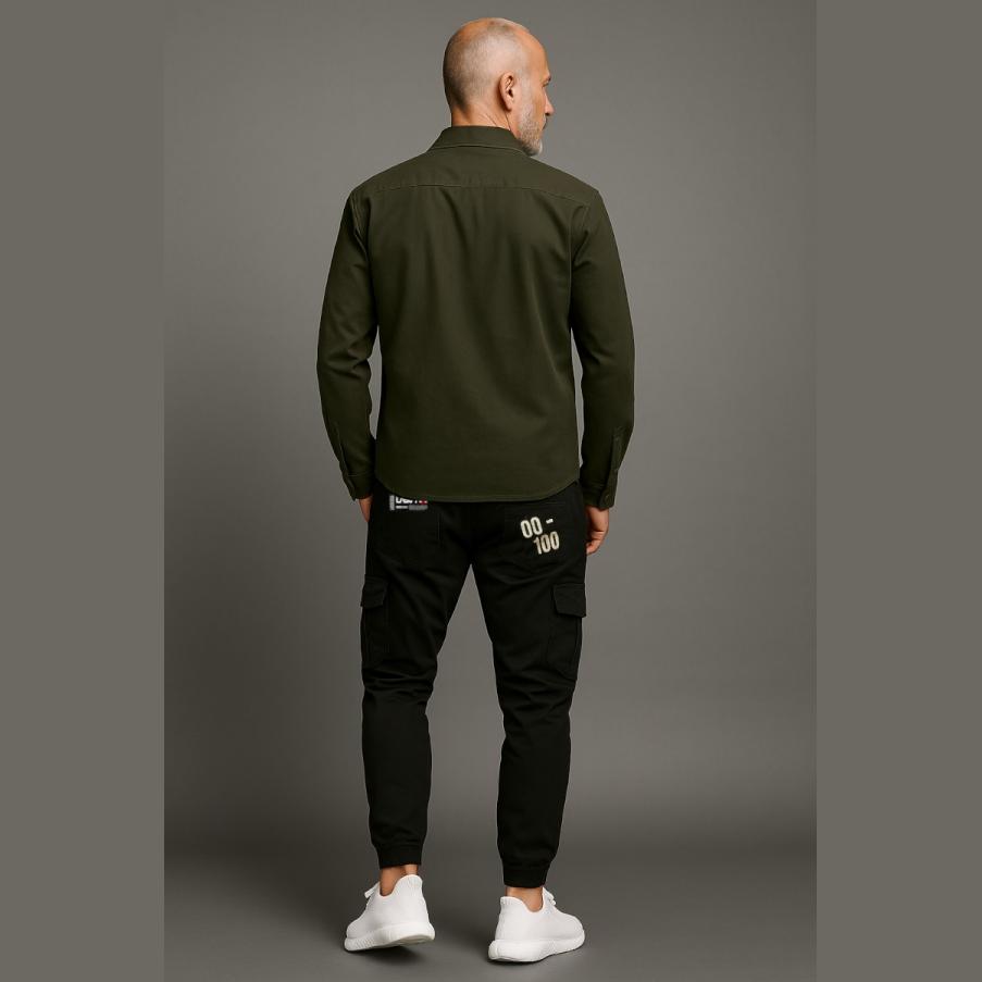 Pantalón de hombre Jogger cargo LaSal Plastic Negro