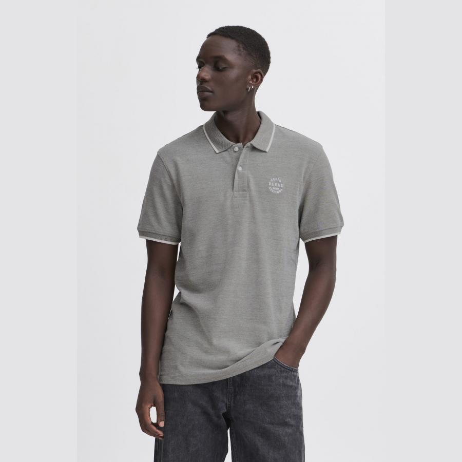 Polo Blend jaspeado cuello y manga a contraste Verde - Imagen 3