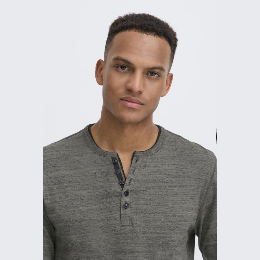 Camiseta Blend de manga larga cuello con botones Gris - Imagen 2