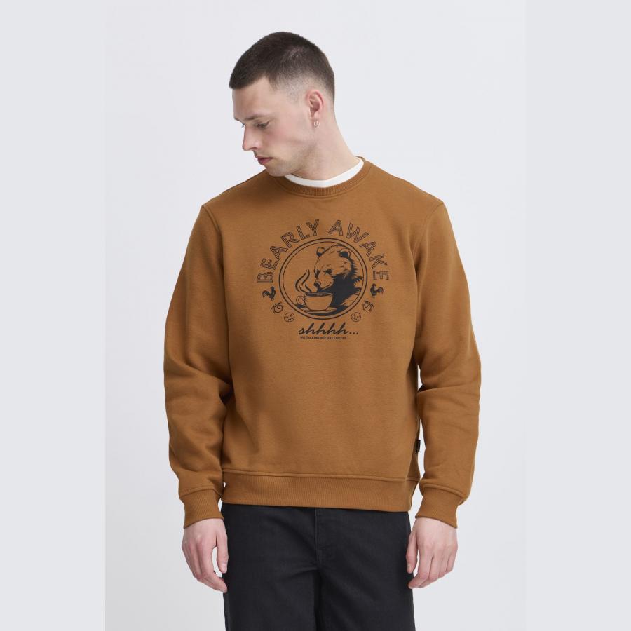 Sudadera Blend estampada de cuello redondo Col.Ocre - Imagen 3