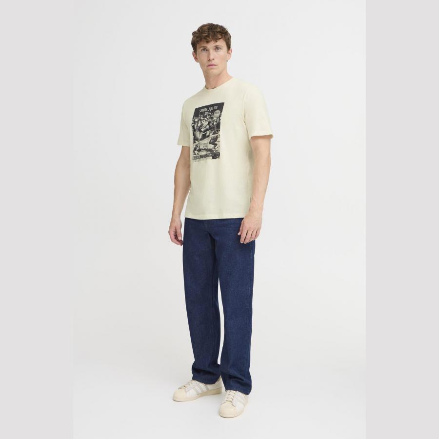 Camiseta Blend de algodón con estampado Beige - Imagen 2