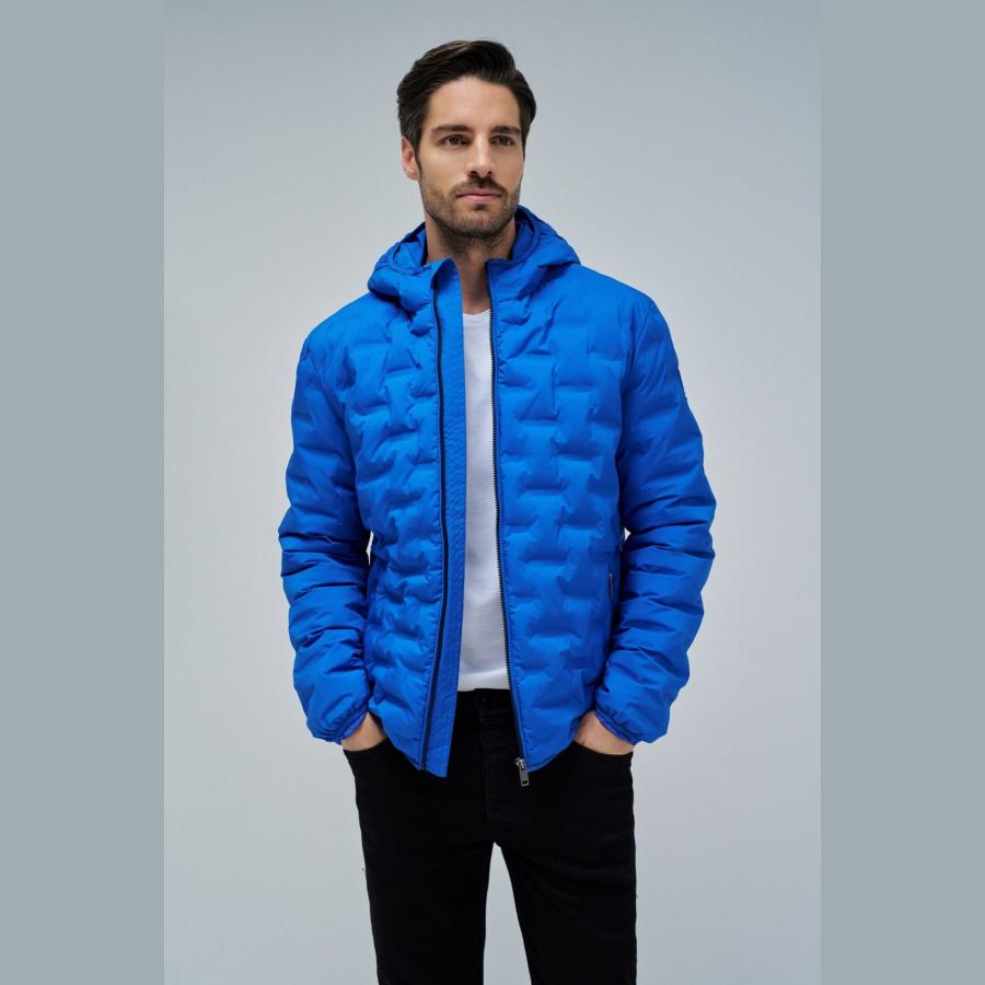 Chaqueta Salsa acolchada con gorro Azul