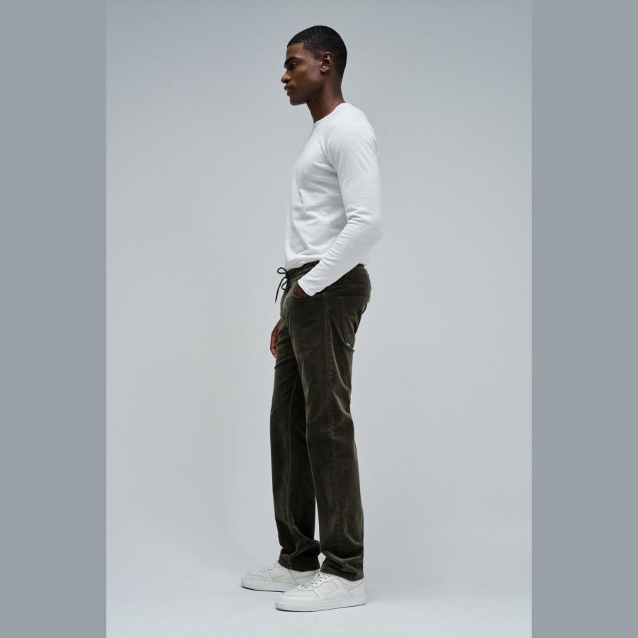 Pantalón Salsa Joggers chinos regular fit de pana Kaki - Imagen 3