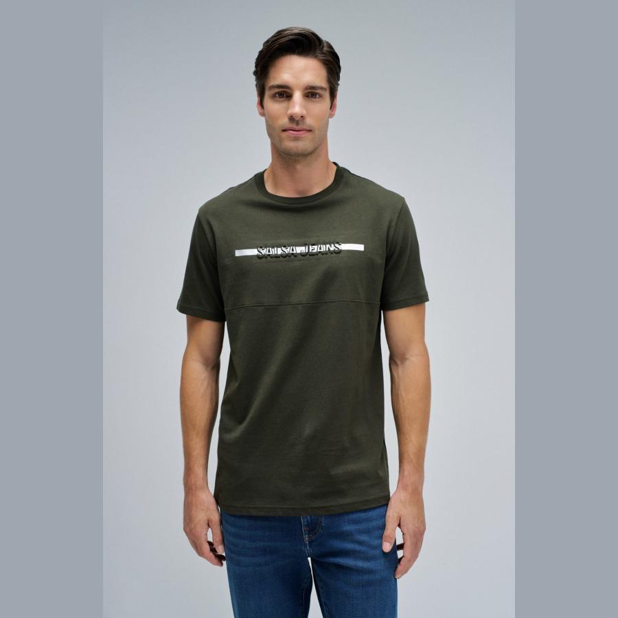 Camiseta Salsa slim con logo Kaki