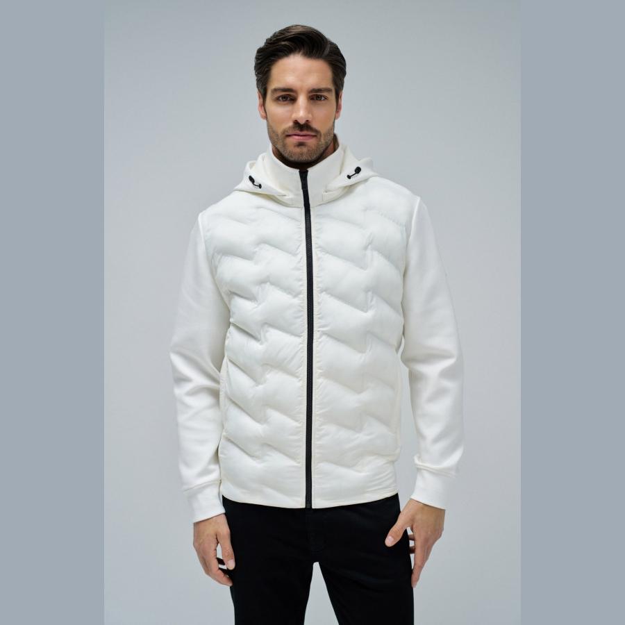 Chaqueta Salsa acolchada con mezcla de materiales Blanco roto