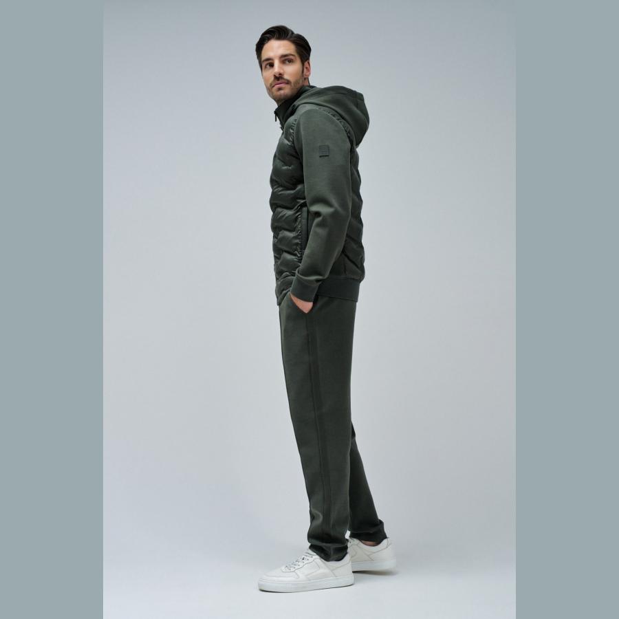 Chaqueta Salsa acolchada con gorro dos texturas regular Kaki - Imagen 2