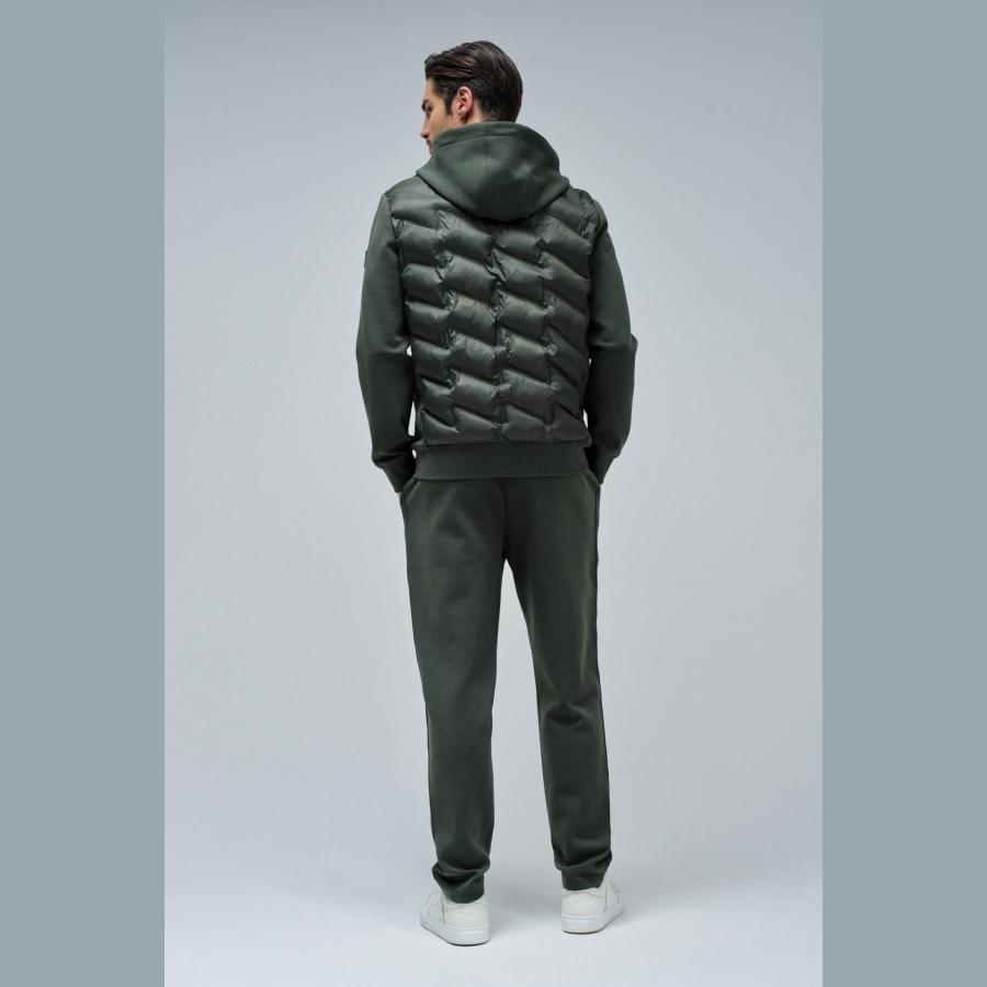 Chaqueta Salsa acolchada con gorro dos texturas regular Kaki - Imagen 3