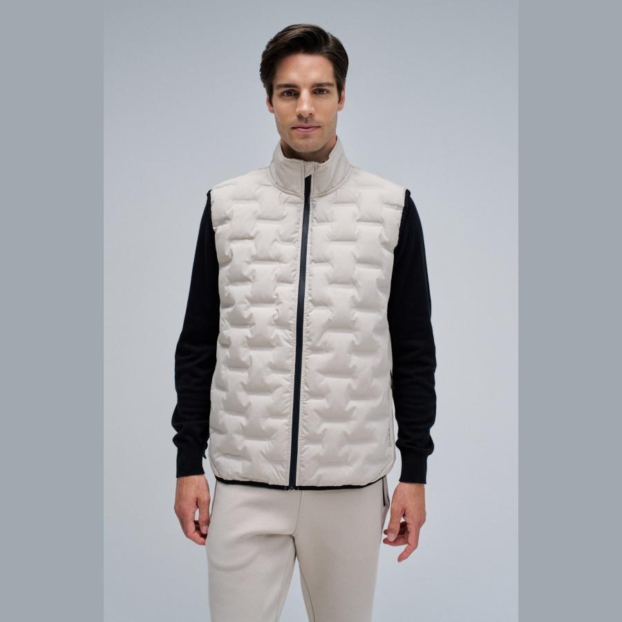 Chaleco acolchado Salsa doble textura Beige