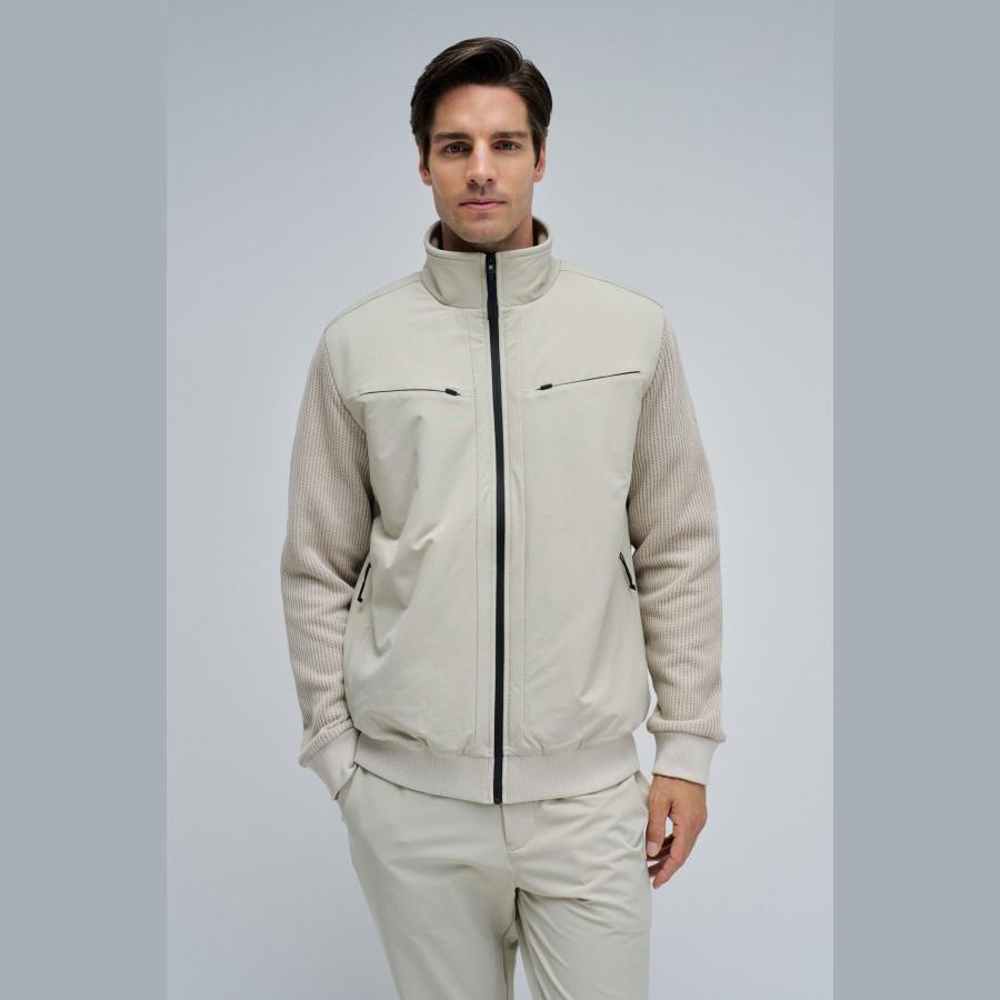 Chaqueta Salsa Regular con mezcla de materiales Beige