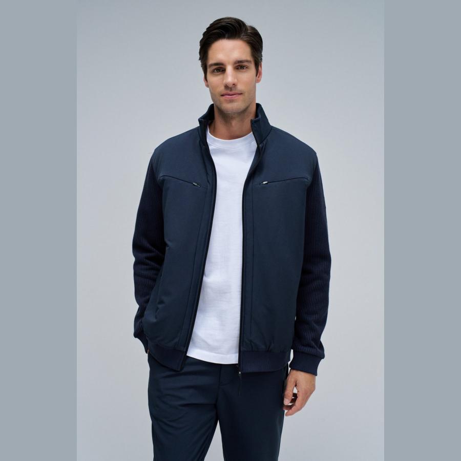 Chaqueta Salsa Regular con mezcla de materiales Marino