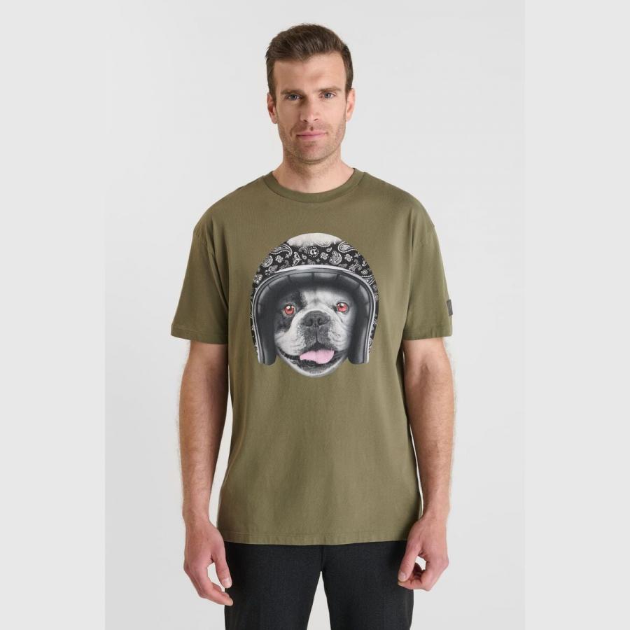 Camiseta LTC Batista perro casco t-shirt dusty olive - Imagen 3