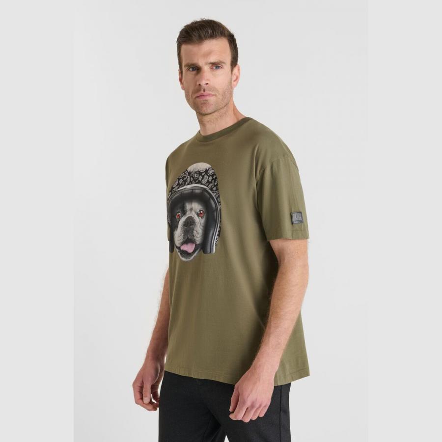 Camiseta LTC Batista perro casco t-shirt dusty olive - Imagen 2