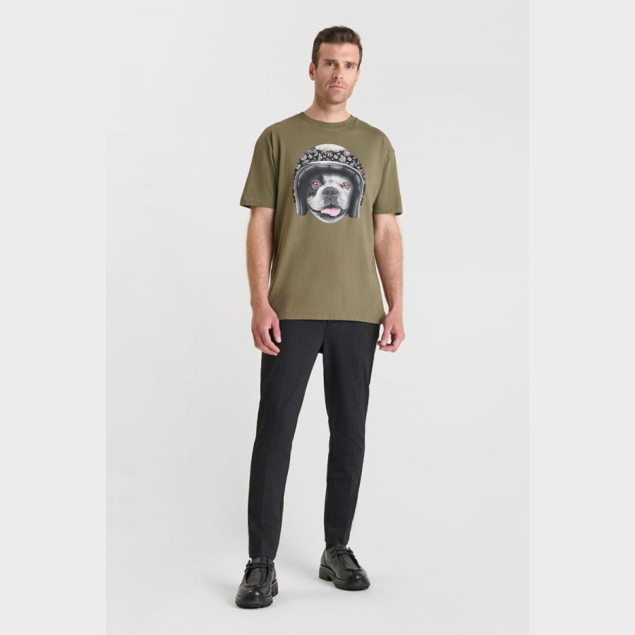 Camiseta LTC Batista perro casco t-shirt dusty olive