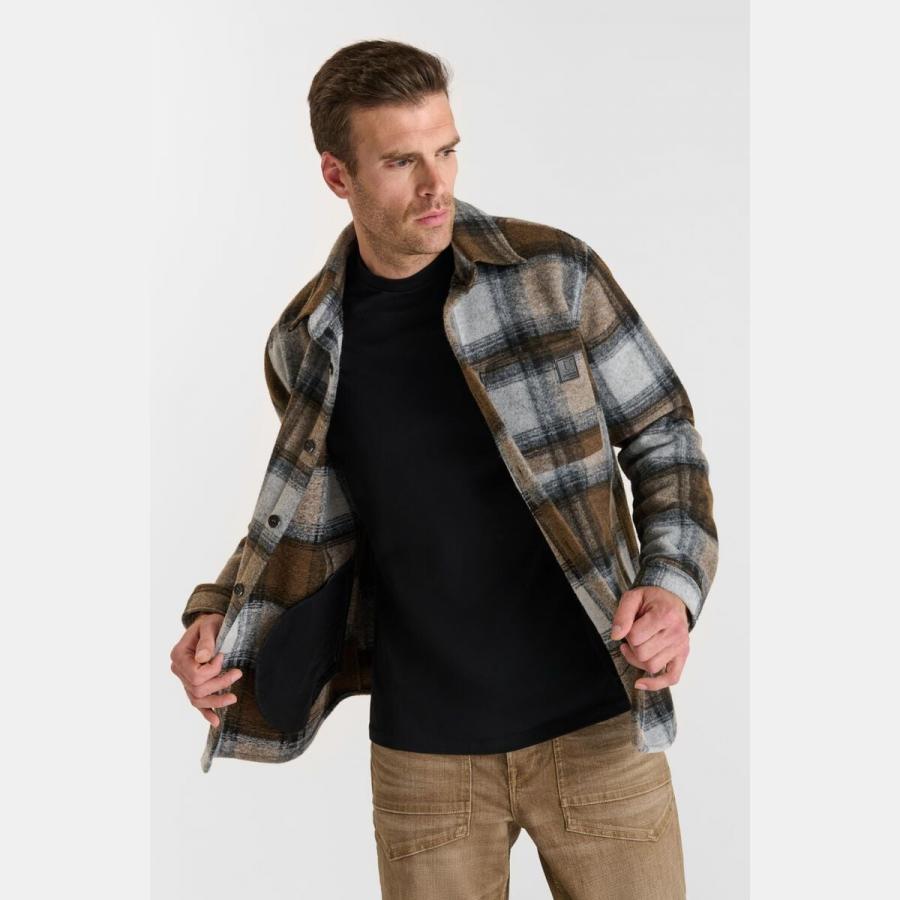 Sobrecamisa de cuadros LTC Veste Pigan marrón