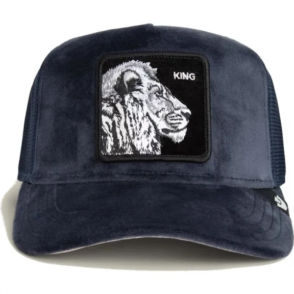 Gorra trucker azul marino león King Lion Velour The Farm de Goorin Bros. - Imagen 3