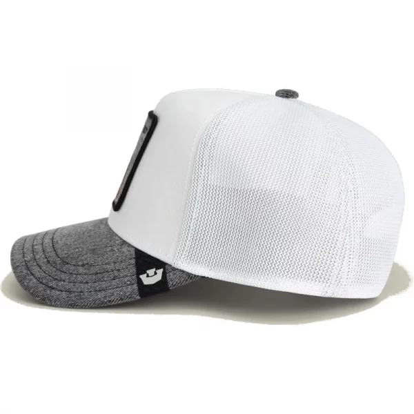 Gorra trucker blanca y gris perro rottweiler Bad Boy Denim The Farm de Goorin Bros. - Imagen 2