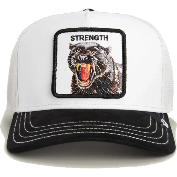 Gorra trucker blanca y negra pantera Strength Panther Suede The Farm de Goorin Bros. - Imagen 3