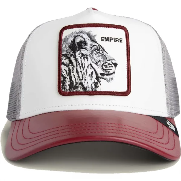 Gorra trucker blanca y roja león Empire Courtside The Farm de Goorin Bros. - Imagen 3