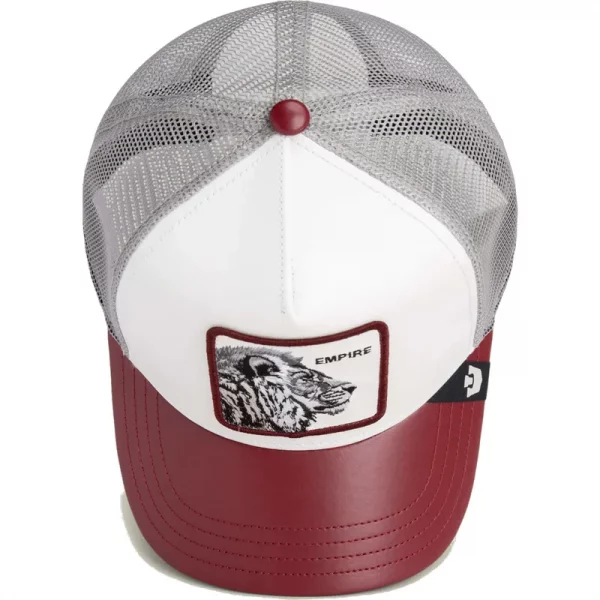 Gorra trucker blanca y roja león Empire Courtside The Farm de Goorin Bros. - Imagen 2