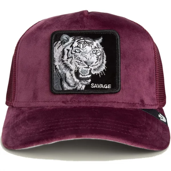 Gorra trucker granate tigre Savage Tiger Velour The Farm de Goorin Bros. - Imagen 3