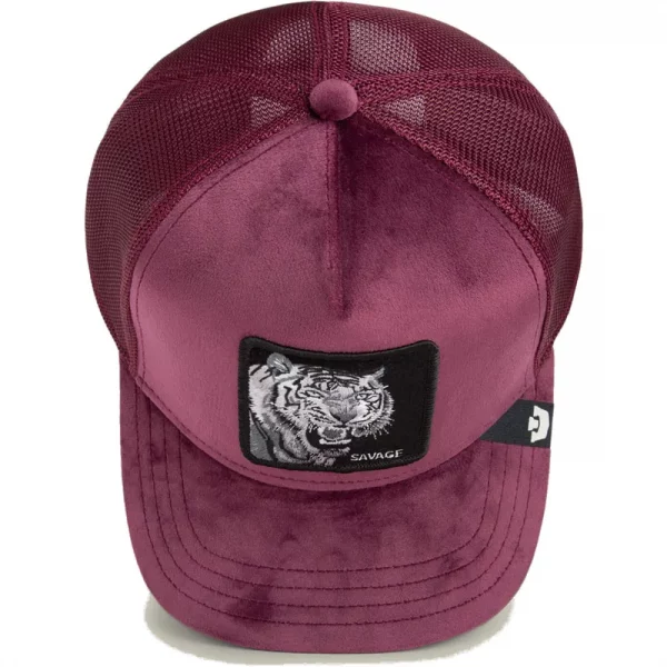 Gorra trucker granate tigre Savage Tiger Velour The Farm de Goorin Bros. - Imagen 2