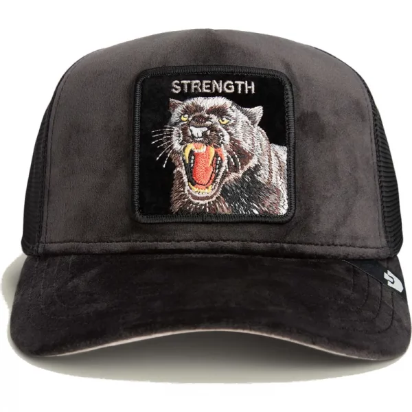 Gorra trucker negra pantera Strength Panther Velour The Farm de Goorin Bros. - Imagen 2