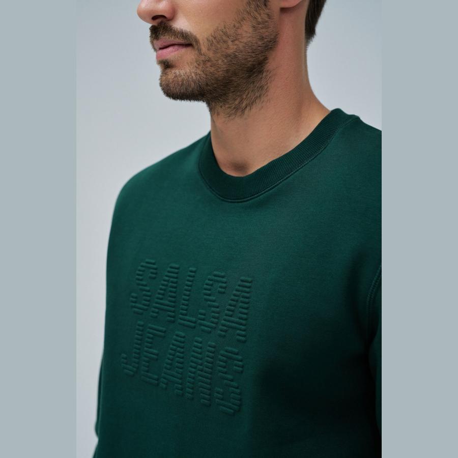 Sudadera Salsa Jeans con logo en relieve Col. Verde Botella - Imagen 2