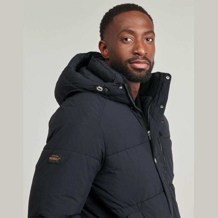 Chaqueta J&J acolchada con gorro Joryork Hood puffer Black - Imagen 2