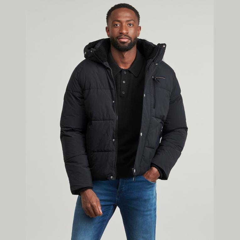 Chaqueta J&J acolchada con gorro Joryork Hood puffer Black