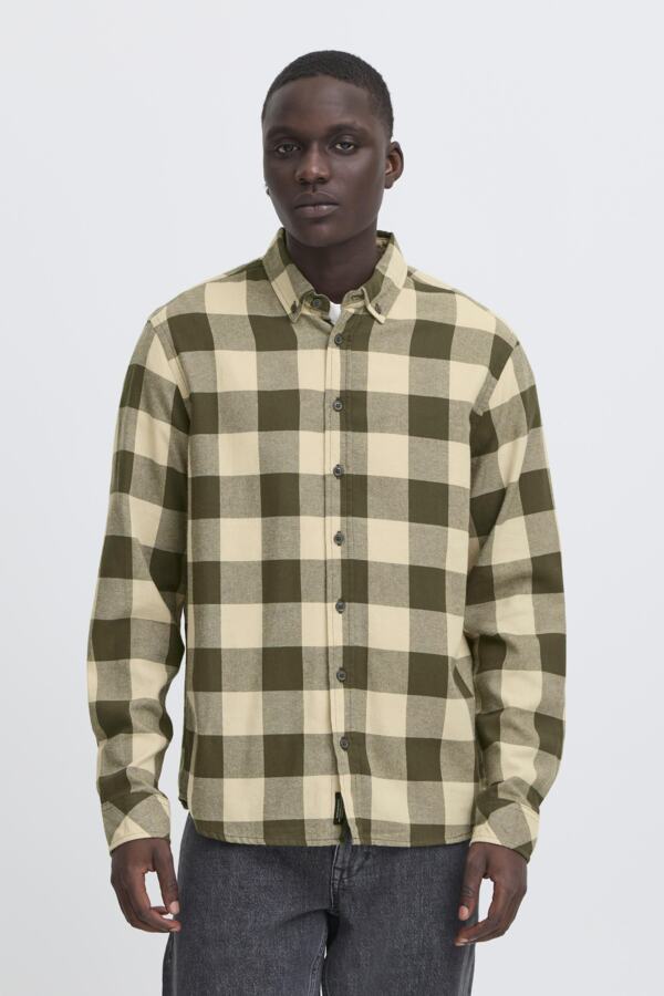 Camisa Blend de cuadros Kaki-Beige - Imagen 3