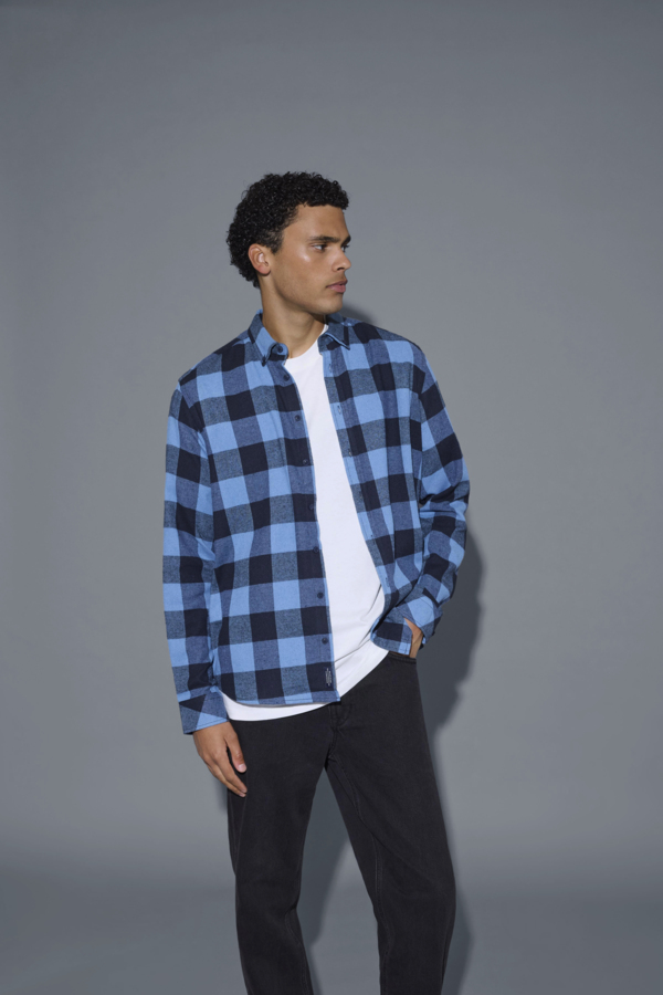Camisa Blend de cuadros Col. Azul-Marino