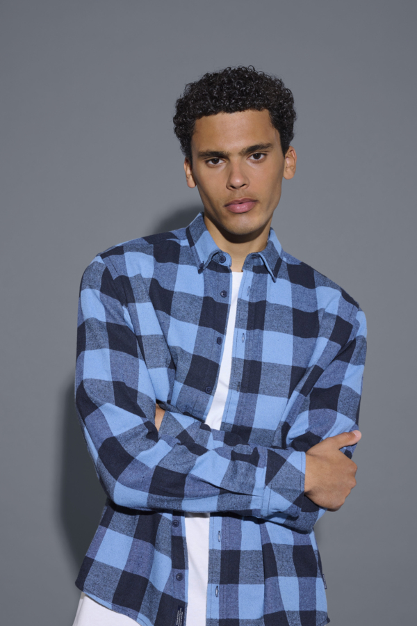 Camisa Blend de cuadros Col. Azul-Marino - Imagen 4