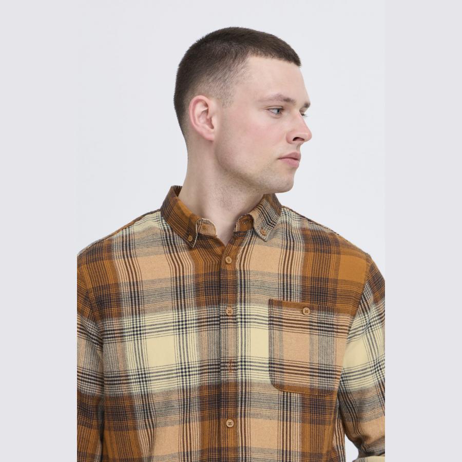 Camisa Blend de cuadros Col. Ocre-Beige - Imagen 3