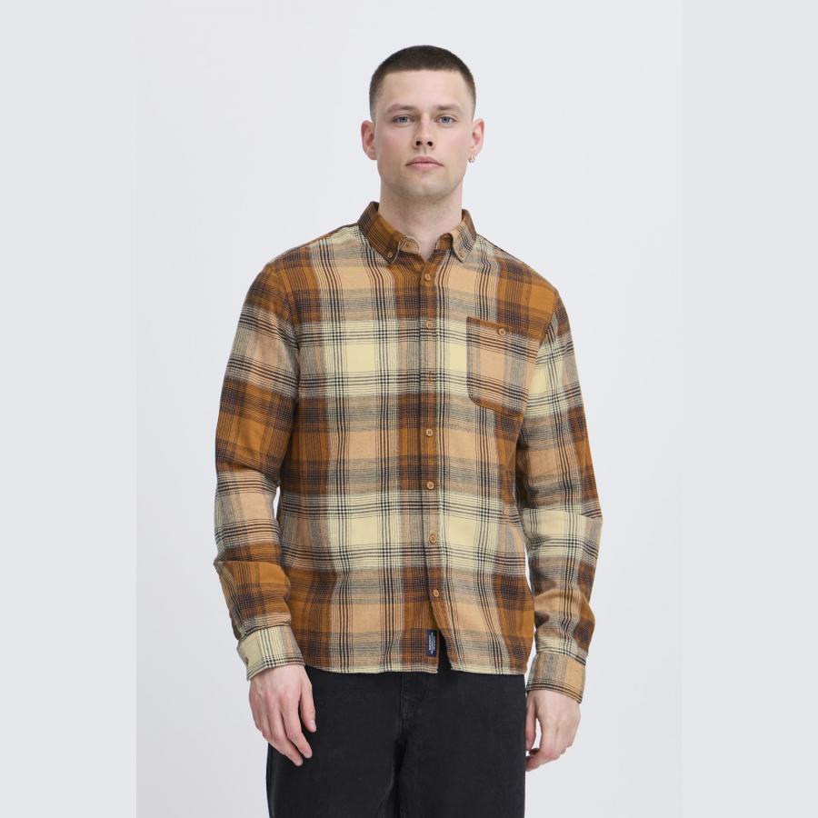 Camisa Blend de cuadros Col. Ocre-Beige