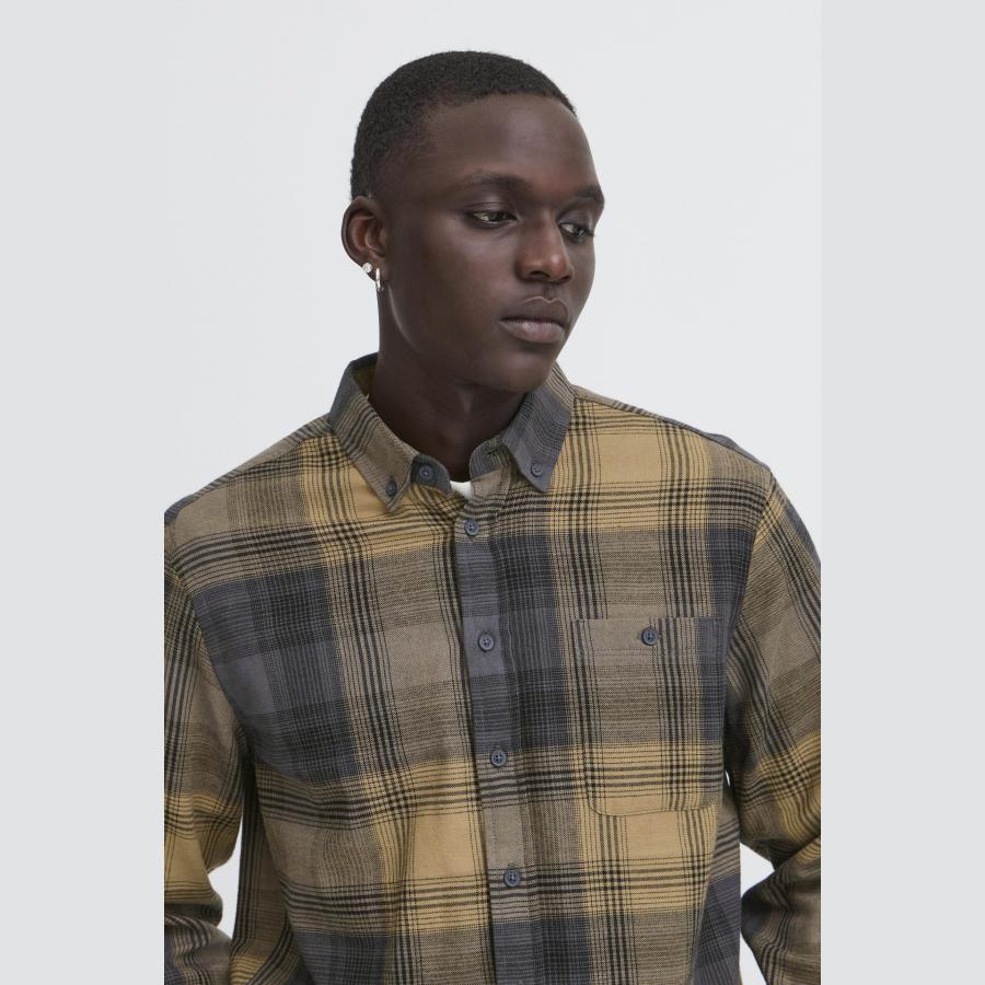 Camisa Blend de cuadros Col. Beige-gris - Imagen 3