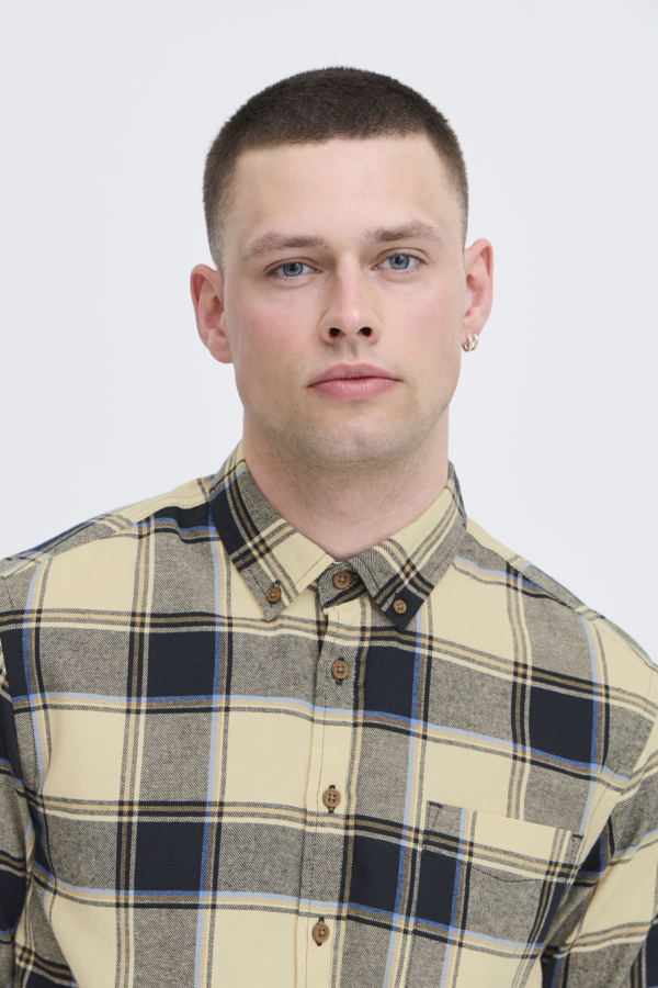 Camisa Blend de cuadros Col.Crudo-Gris - Imagen 4