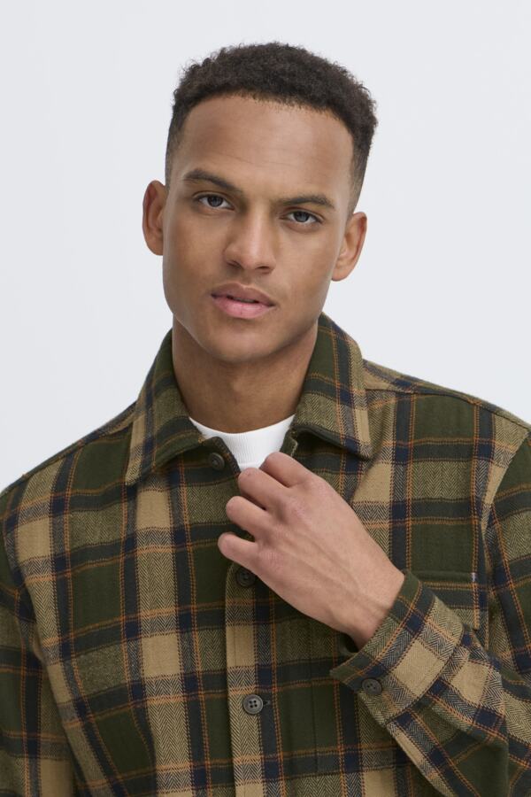 Sobrecamisa Blend de cuadros Col. Naranja-Kaki - Imagen 4