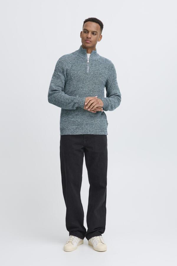 Jersey Blend de cuello alto y cremallera Col. Azul