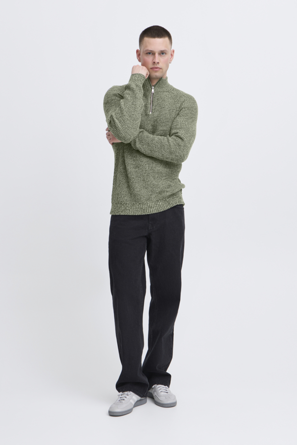 Jersey Blend de cuello alto y cremallera Col. Verde