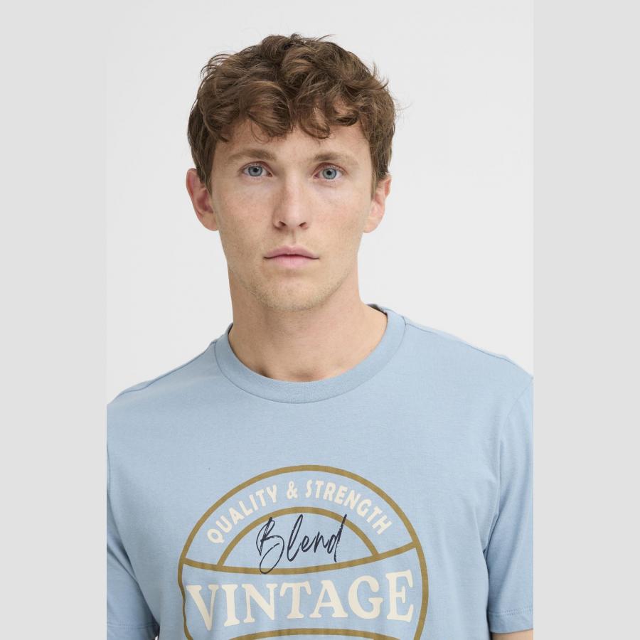 Camiseta Blend estampado letras Azul - Imagen 3